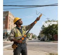 CHZDPP Poteau de Support de Fil Isolé Asta telescopica isolata Con gancio e occhiello, palo Isolante Con tensione di tenuta 45 KV, per prevenire scosse elettriche(#C Hook,7m/23 ft)