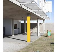 CHZDPP protège Poteau Basket 152cm Anti-Collision Rond Poteau Poteau Rembourrage, Facile à Installer Pad de bâtons de Basket-Ball pour la Protection du Joueur, pour Toutes météo(Yellow,Dia 18"(46cm))