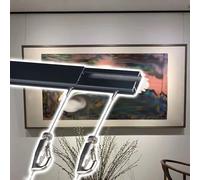 CHZDPP Rail d'accrochage pour tableaux pour grands cadres, à usage domestique et professionnel Rail d'exposition de photos avec crochets, pour expositions/musées(1.4m/4.6ft Track,1m/3.3ft Wire)