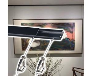 CHZDPP Rail d'accrochage pour tableaux pour grands cadres, à usage domestique et professionnel Rail d'exposition de photos avec crochets, pour expositions/musées(1m/3.3ft Track,2.5m/8.2ft Wire)