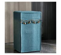 CHZDPP sur-Mesure Housse Double Fermeture pour Coffres, Lavable pour Machines/Chaînes/Congélateurs, en Tissu Chenille Housse de Sécurité avec Pompon(Indigo,45x35x60 cm/18"x14"x24")