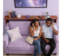 CHZDPP Table derrière canapé Robuste et Stable derrière la Table de canapé avec Accessoires, Table de Couloir étroite et Longue pour Petit Espace/Appartement, Noir/Blanc(Brown,32x8x29.5in/80x20x75cm)