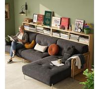 CHZDPP Table derrière canapé Tables de canapé étroites Personnalisables, Étagère en Bois Mince avec étagères Ouvertes, pour clés/Cadre Photo/œuvres d'art/Plantes Vertes(Natural,94.5x7.9in/240x20cm)