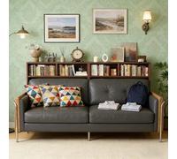 CHZDPP Table derrière canapé Tables de canapé étroites Personnalisables, Étagère en Bois Mince avec étagères Ouvertes, pour clés/Cadre Photo/œuvres d'art/Plantes Vertes(Brown,59x7.9in/150x20cm)