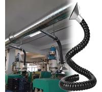 CHZDPP Tuyau d'extraction de poussière Bras d'aspiration pour Atelier avec hotte en Acier Inoxydable, Tuyau d'aspiration Industriel pivotant à 360°, Facile à positionner(2m/6.6ft,68mm/2.7in)