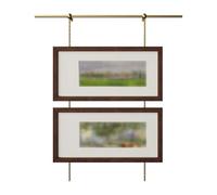 CHZFFD Cimaise Pour Tableau Système Système Rail Suspension D'art Mural, Rail Mural En Laiton Avec Crochets Et Fil Pour Cadres/photographies/peintures, Rail À Robuste(66"/168cm rail,80"/203cm chain)