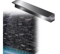 CHZFFD Déversoir de la Cascade Déversoir De Cascade en Acier Inoxydable, Sortie Jet d'eau Plus Large avec Plateforme Descente Pente Douce, Cascade Encastrée Patio Jardin Ou Cour(172cm/67.7in Outlet)