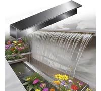 CHZFFD Déversoir de la Cascade Fontaine Piscine Hors Sol avec Cascade, Déversoir Bassin À Pente Douce, Sortie Jet d'eau Encastrée, Plateforme D'écoulement d'eau Plus(86in/218.4cm Water Outlet)