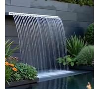 CHZFFD Déversoir de la Cascade Kit De Cascade À Pente Douce, Fontaine De Retour pour Piscine, Jardin, Bassin À Poissons, Aménagement Paysager, Cascade Encastrée Acier Inoxydable(56cm/22in)