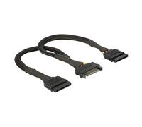 DeLock Câble d'alimentation interne 60135 SATA 15 broches 1 mâle → 2 femelles 25 cm Noir