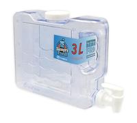Cia&Co Distributeur d'eau froide pour réfrigérateur 3 l | Bidon compact 27 x 22 x 7 cm, avec poignée ergonomique, robinet double fonction et bouchon supérieur - Réutilisable et durable, boissons