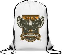 CIA Eagle Central Intelligence Agency Sac de gym décontracté avec cordon de serrage Blanc