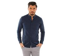 Ciabalù Chemise Homme Slim Fit Coréen Élégant en Coton Blanc Bleu Noir Céleste - Bleu, S