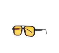 Ciabalù Lunettes de soleil pour homme et femme lentille carrée à monture épaisse rectangulaire protection 100 % UV munies de doublure et de pezzolina, orange.