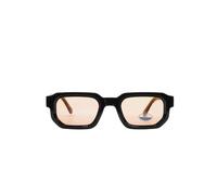 Ciabalù Lunettes de soleil pour homme et femme lentille rectangulaire monture carrée protection 100 % UV rétro années 80 design munis de doublure et de moule, orange.