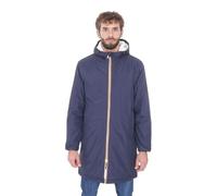 Ciabalù Parka homme d'hiver avec capuche en tissu technique rembourré veste imperméable slim fit, bleu, XXXL