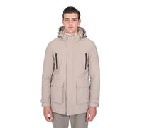 Ciabalù Parka homme d'hiver imperméable en tissu technique veste longue rembourrée avec capuche, beige, 52