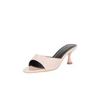 Ciabalù Sandales d'été élégantes ouvertes Lucide Talon Rocchetto large 6,5 cm Talons en simili cuir Semelle rembourrée, semelle antidérapante, Nude, 39 EU