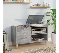 CIADAZ Armoire à disques sonoma gris 84,5x38x48 cm bois d'ingénierie,Porte Vinyle,Meuble Platine Vinyle,Rangement Vinyle