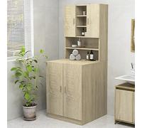 CIADAZ Armoire à laver en chêne Sonoma 70,5 x 25,5 x 90 cm, meuble de salle de bain, meuble bas, meuble lavabo