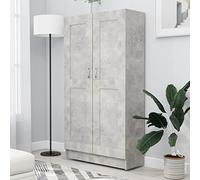 CIADAZ Armoire à livres, armoire de bureau, armoire de classeur, meuble de rangement, meuble à balais intérieur, en aggloméré, gris béton, 82,5 x 30,5 x 150 cm