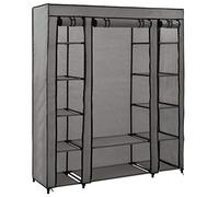 CIADAZ Armoire avec compartiments et tiges, en tissu gris, 150 x 45 x 176 cm