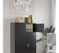 CIADAZ Armoire de bureau en acier noir 90 x 40 x 40 cm