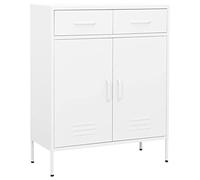 CIADAZ Armoire de rangement, buffet de cuisine, meuble de salle à manger, buffet, vitrines et buffets, en acier blanc, 80 x 35 x 101,5 cm