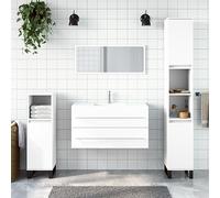 CIADAZ Armoire de salle de bain avec miroir en bois d'ingénierie blanche, meubles pour salle de bain, armoire de salle de bain, meuble de salle de bain auxiliaire, colonne de salle de bain - 833879