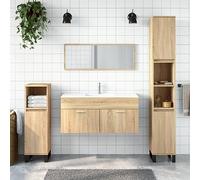 CIADAZ Armoire de salle de bain avec miroir en bois d'ingénierie chêne sonoma, meubles pour salle de bain, armoire de salle de bain, meuble de salle de bain auxiliaire, colonne de salle de bain