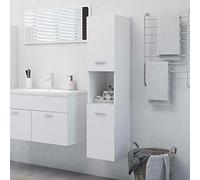 CIADAZ Armoire de salle de bain, colonne de salle de bain, meuble de salle de bain, armoire multifonction, meuble auxiliaire de salle de bain, contreplaqué blanc, 30 x 30 x 130 cm