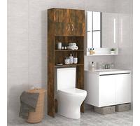 CIADAZ Armoire de salle de bain, meubles de salle de bains, meuble de salle de bain auxiliaire, colonne de salle de bain, meuble haut de salle de bain, chêne fumé 64 x 25,5 x 190 cm