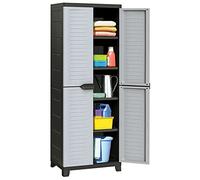 CIADAZ Armoire en plastique, armoire de jardin extérieur, armoire à balais extérieur, armoire terrasse, 65 x 45 x 181 cm