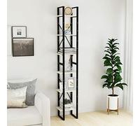 CIADAZ Armoire haute en bois massif de pin blanc 40 x 30 x 210 cm, bibliothèque étagère, étagère industrielle, bibliothèque, meuble étagère, étagère de chambre