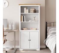 CIADAZ Bibliothèque BODO en bois massif de pin blanc et marron 80 x 40 x 172 cm, étagère livres, étagères de rangement, organisateur de jouets, bibliothèque étagère, meuble chambre