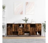 CIADAZ Buffet 3 pièces en bois contreplaqué chêne fumé, buffet pour salon, buffet, entrée entrée, buffet cuisine, vitrines pour salon, meubles auxiliaires 3190146
