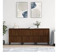 CIADAZ Buffet 3 pièces en bois contreplaqué marron chêne, buffet pour salon, buffet, entrée entrée, buffet cuisine, vitrines pour salon, meubles auxiliaires 3190212