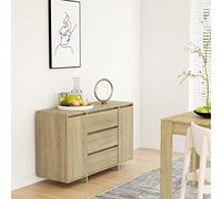 CIADAZ Buffet avec 3 tiroirs, buffet pour salon, buffet, entrée entrée, buffet cuisine, vitrines pour salon, meubles auxiliaires, aggloméré chêne sonoma 120 x 41 x 75 cm