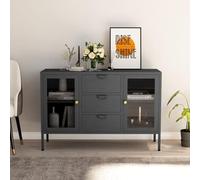 CIADAZ Buffet, buffet, buffet, armoires et vitrines, en acier et verre trempé blanc, 105 x 35 x 70 cm