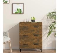 CIADAZ Buffet, buffet, meuble de salon, armoire auxiliaire, en contreplaqué couleur chêne fumé 69,5 x 34 x 90 cm