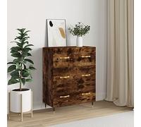 CIADAZ Buffet en bois d'ingénierie chêne fumé 69,5 x 34 x 90 cm, meuble de salon, meuble de salle à manger, meuble d'appoint, buffet entrée, entrée d'entrée
