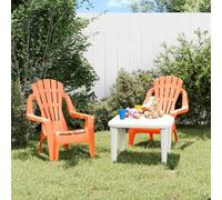 CIADAZ Chaises de Jardin pour Enfants Lot de 2 Orange 37x34x44 cm PP,Fauteuil Jardin Plastique,Salon Jardin Plastique,Chaise Exterieur Terrasse