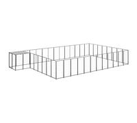 CIADAZ Chenil Noir 30,25 m² Acier,Cage pour Chien,Parc pour Chien,Cage pour Chien Maison314