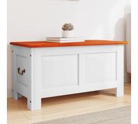CIADAZ Coffre de rangement avec couvercle en bois d'acacia marron et blanc, banc d'entrée, banc de salle à manger, bancs de cuisine, banc vestiaire - 364919