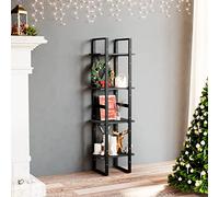 CIADAZ Étagère 4 niveaux, bibliothèque étagère, étagère à livres, étagère escalier, étagères pour chambre d'enfant, meubles étagères, bois massif de pin noir 40 x 30 x 140 cm