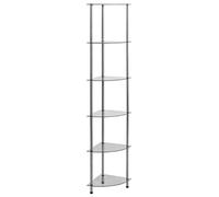 CIADAZ Étagère 6 niveaux, bibliothèque étagère, étagère à livres, étagère escalier, étagères pour chambre d'enfant, meubles étagères, verre trempé transparent 30 x 30 x 160 cm