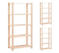 CIADAZ Étagère à 5 niveaux, bibliothèque étagère, étagère à livres, étagère escalier, étagères pour chambre d'enfant, meubles étagères, 3 unités en bois de pin massif 250 kg