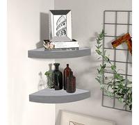 CIADAZ Étagère d'angle murale 2 unités béton gris 25 x 25 x 3,8 cm MDF, étagères murales, petites étagères, étagères et étagères, étagères flottantes, étagères murales livres
