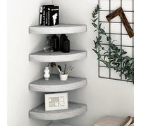 CIADAZ Étagère d'angle murale 4 unités béton gris 25 x 25 x 3,8 cm MDF, étagères murales, petites étagères, étagères et étagères, étagères flottantes, étagères murales livres