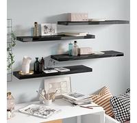 CIADAZ Étagères flottantes murales 4 unités noir brillant MDF 90 x 23,5 x 3,8 cm, étagère murale, étagères murales, petites étagères et étagères, Floating Shelves - SPU:323777